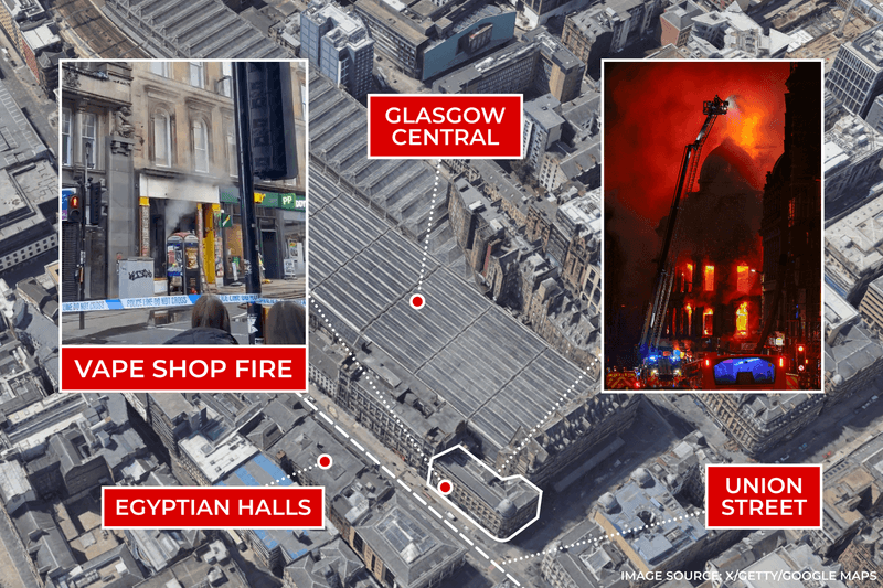Glasgow Central railway station in peril after devastating fire COLLAPSES city's  historic buildings