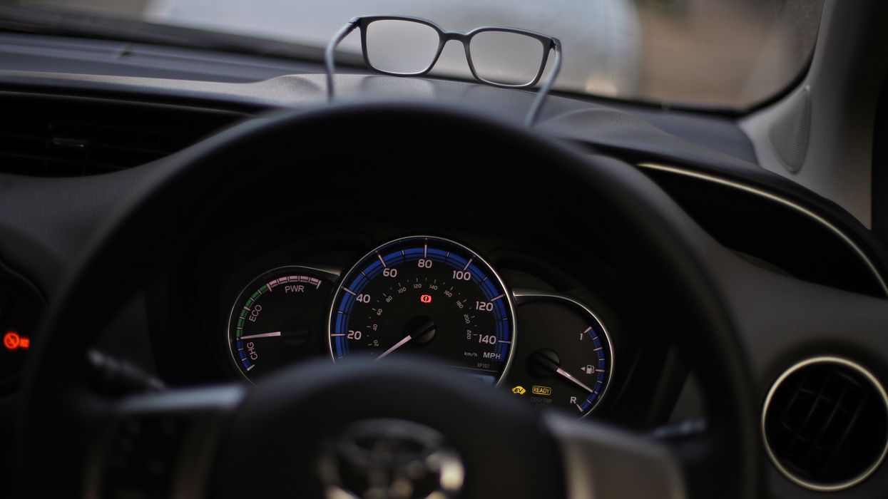 Glasses in a car
