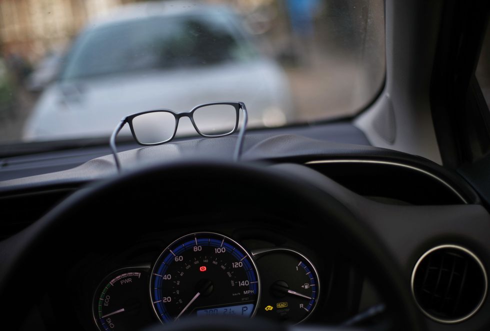 Glasses in car