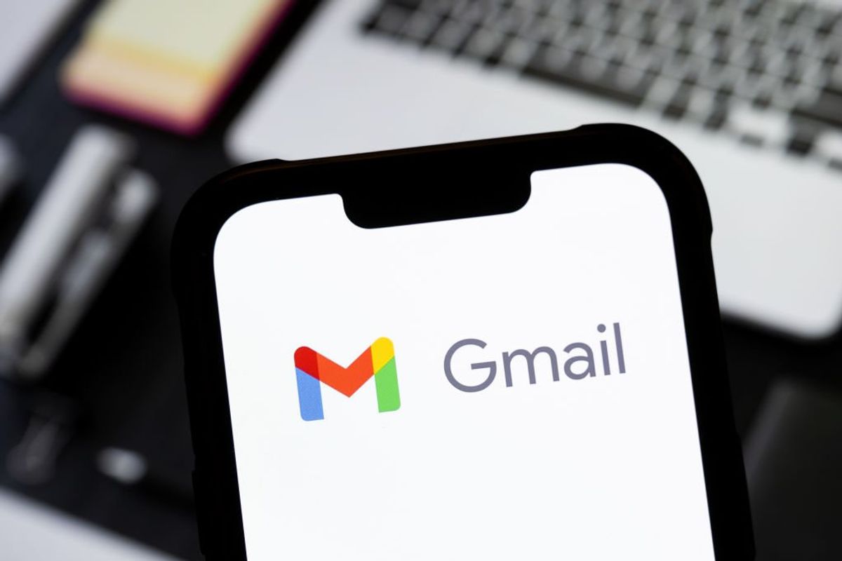 Gmail logo on phone