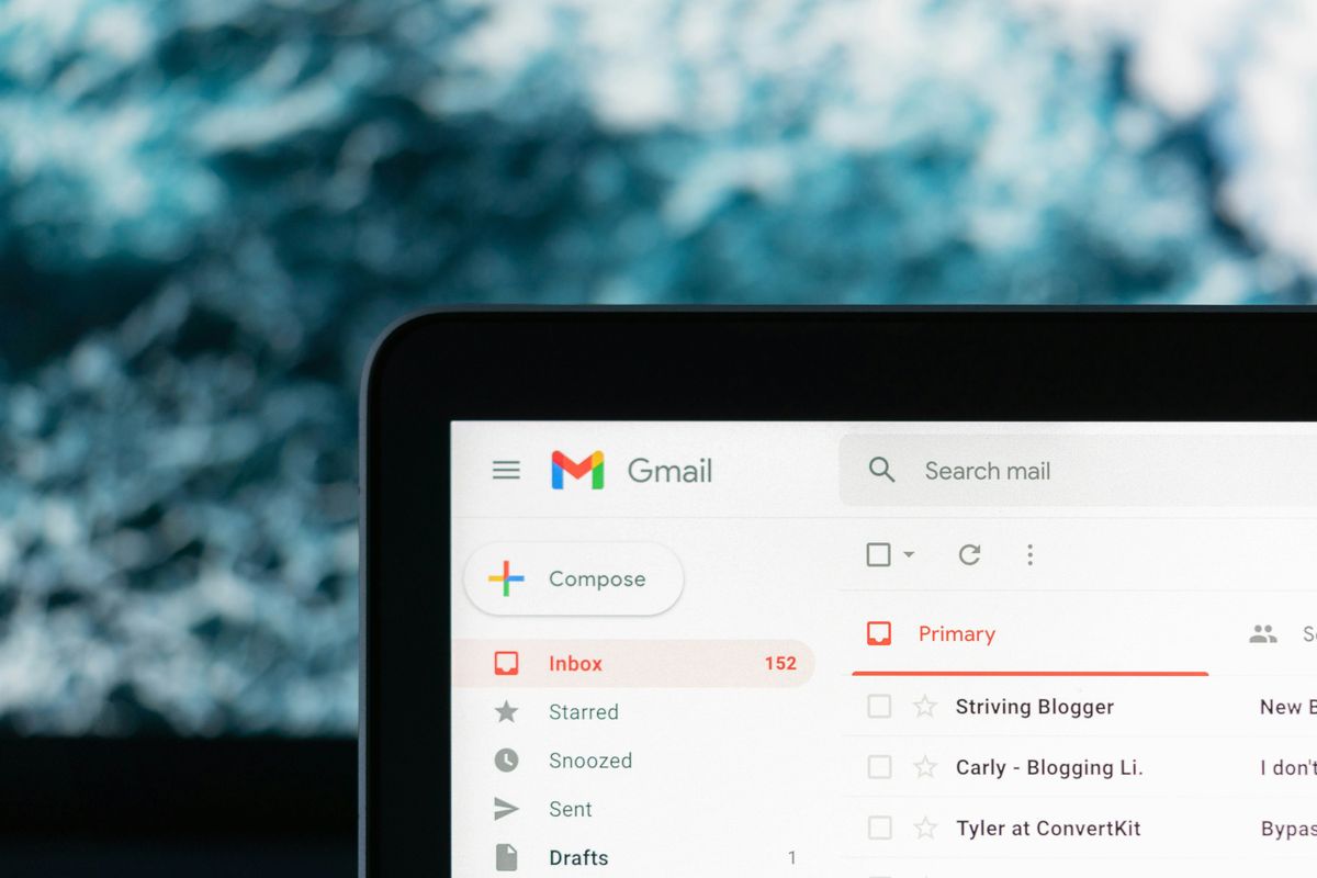 Gmail open on desktop