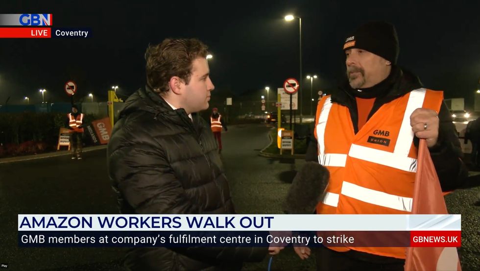 GMB members are striking at Amazon's Coventry warehouse over a pay dispute