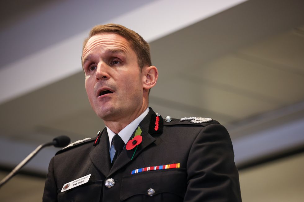 GMFRS Chief Fire Officer Dave Russel during a press conference in Manchester following the publication of the Manchester Arena Inquiry volume two report on emergency services response, which examines whether any inadequacies in the services' response contributed to individual deaths.