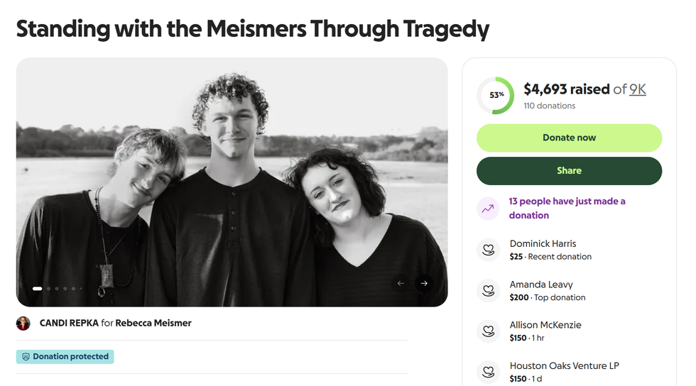 GoFundMe page for the Meismer family