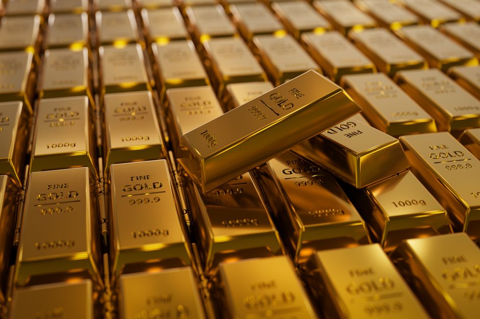 Gold bars amid price of gold rising