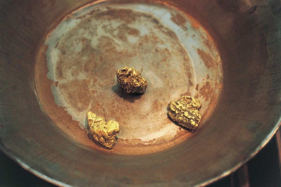 Gold in a pan