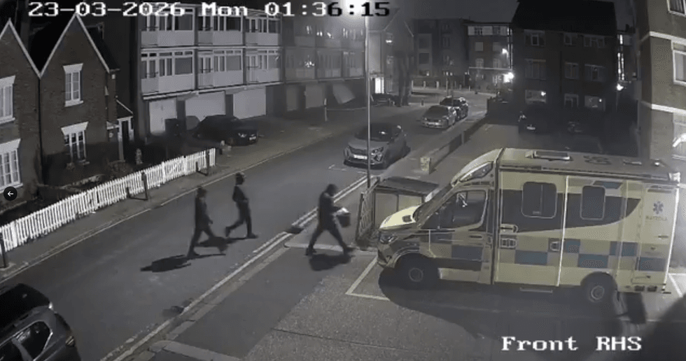 Golders Green fire three hooded figures