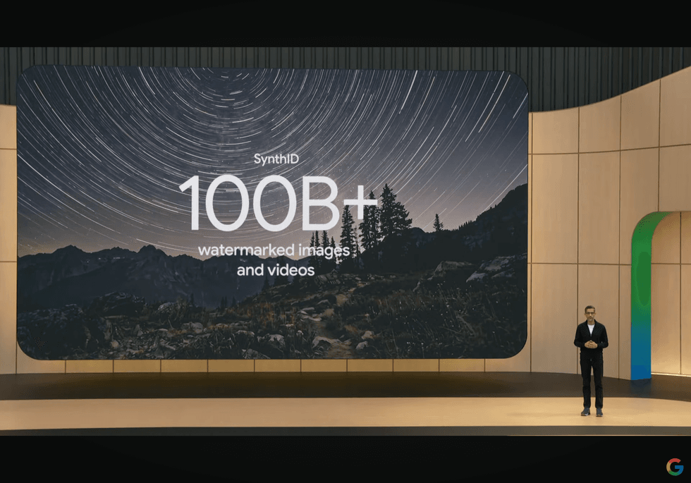 Google CEO, Sundar Pichai presenting at Google I/O
