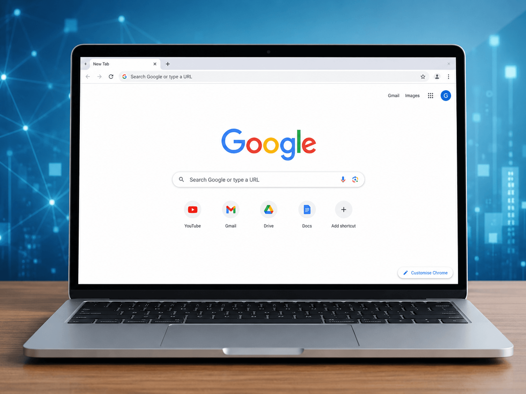 Google Chrome on laptop
