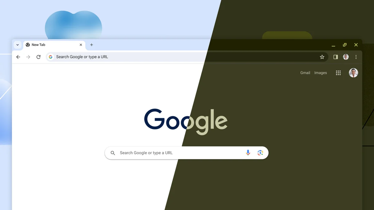 google chrome shown in light and dark modes