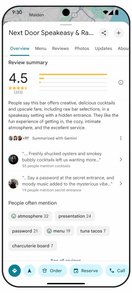 Google Gemini in Maps app
