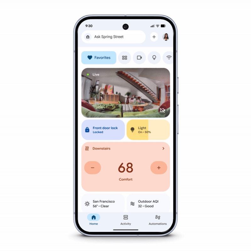 Google Home app with new Gemini features