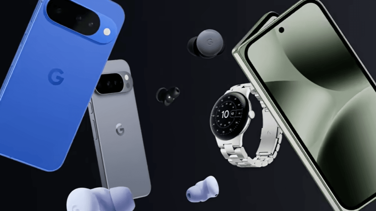 Google Pixel 10, Google Pixel 10 Pro Fold, Pixel Buds 2a, and Pixel smartwatch displayed