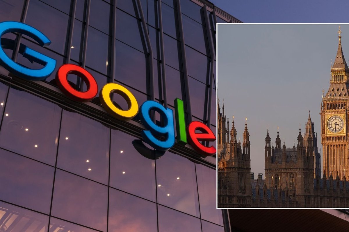 Google sign and Big Ben