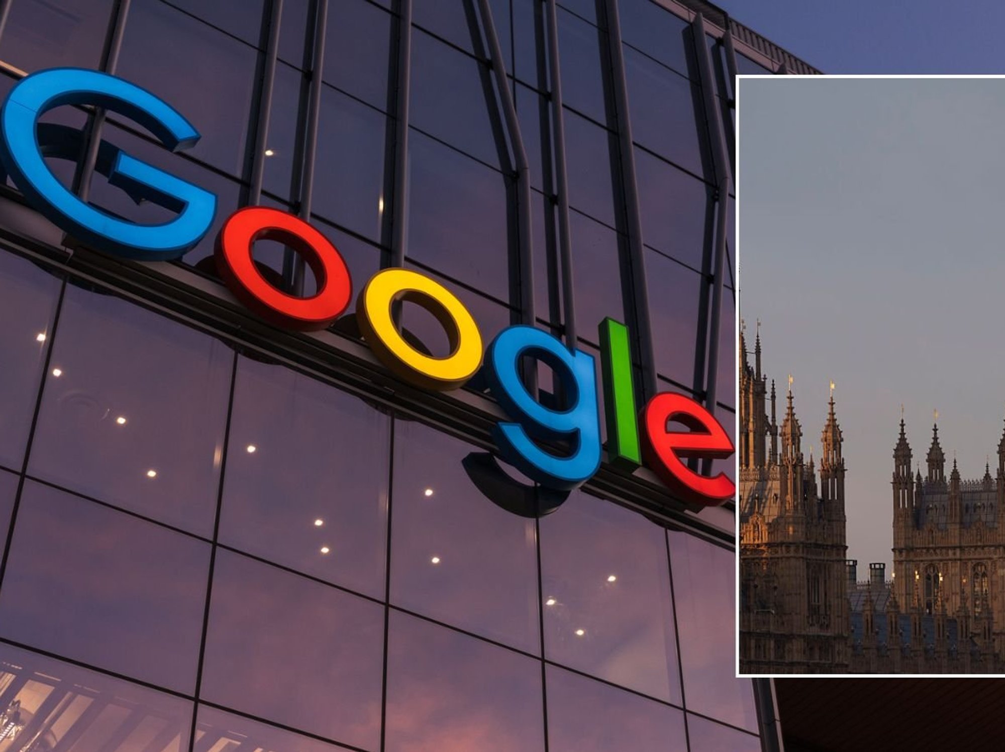 Google sign and Big Ben