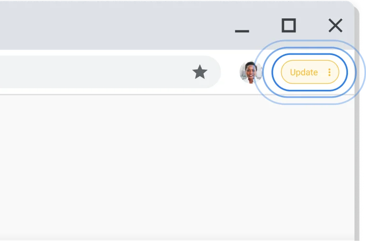Google will flag an update that needs to be applied with a series of colour-coded buttons