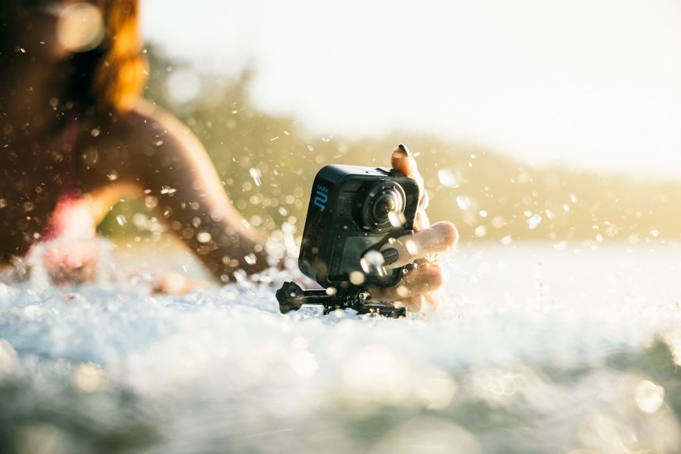 GoPro Max 2 camera shown in water
