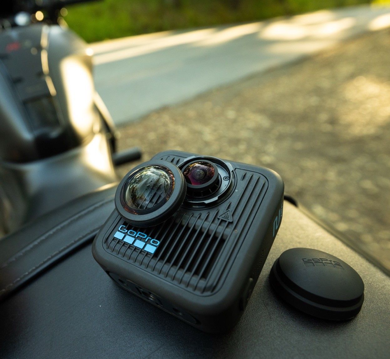 GoPro Max 2 showing the twist and go lenses