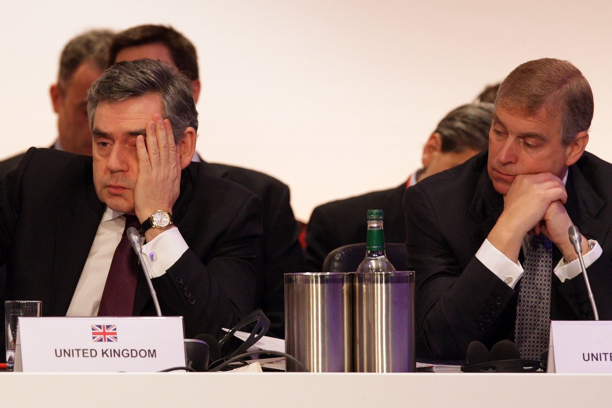Gordon Brown and Andrew Mountbatten-Windsor