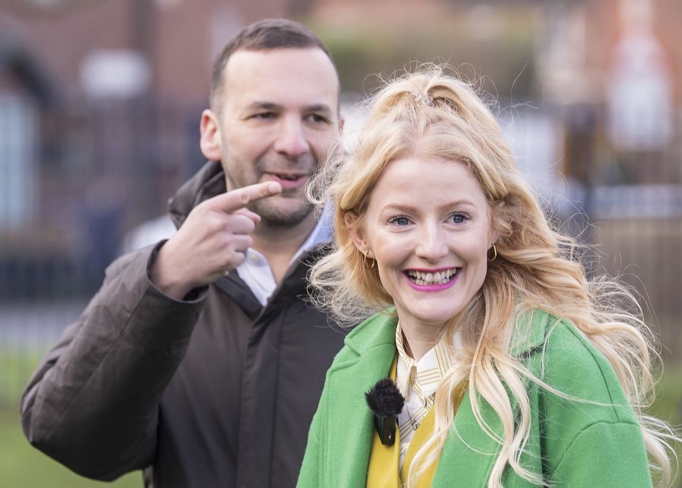 Gorton & Denton MP Hannah Spencer with party leader Zack Polanski