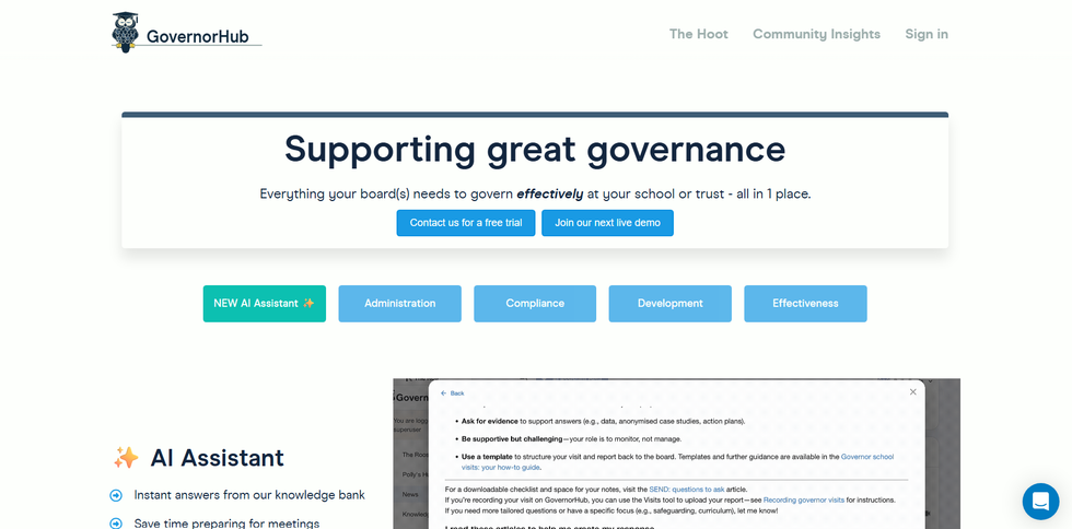 GovernorHub website