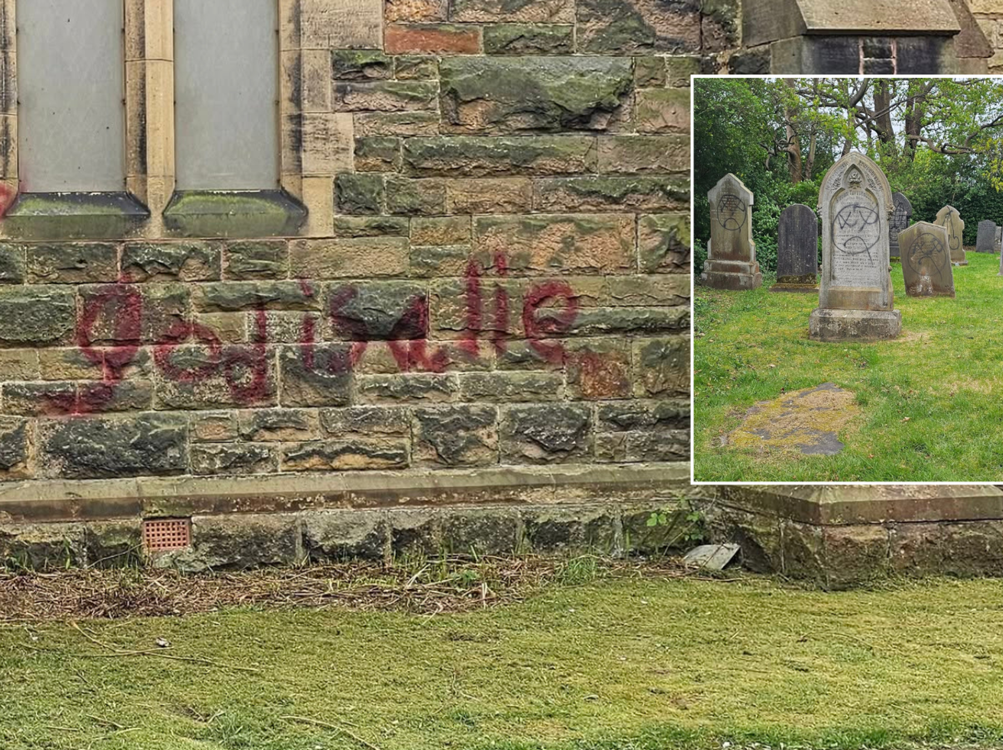 Graffiti on church walls