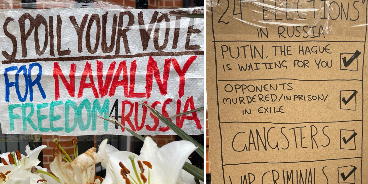 NextImg:Putin's election victory is 'end of hope' say Russian expats amid protests outside embassy in London