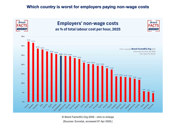 Graph showing employers' non-wage costs