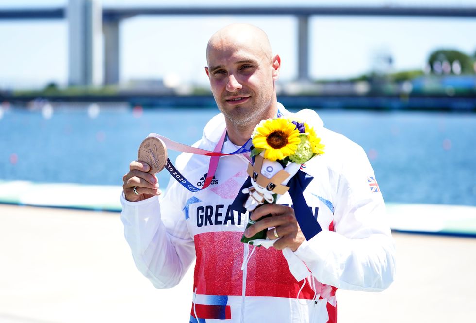 Great Britain's Liam Heath after winning bronze in the Men's Kayak Single 200m Finals at the Sea Forest Waterway on the thirteenth day of the Tokyo 2020 Olympic Games in Japan. Picture date: Thursday August 5, 2021.