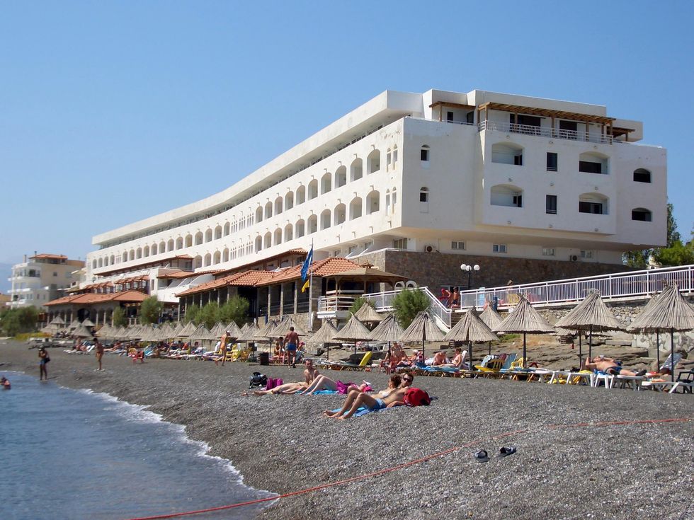 Greece beach and hotel