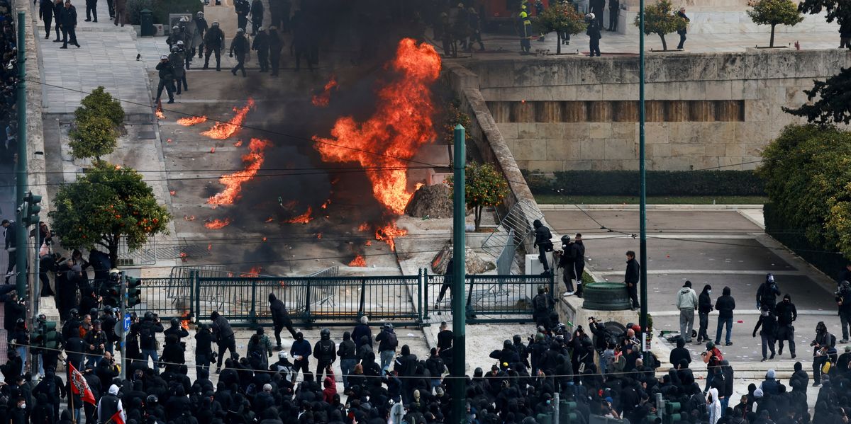 NextImg:Greece protests: Violence erupts as protests engulf country on second anniversary of deadly train crash