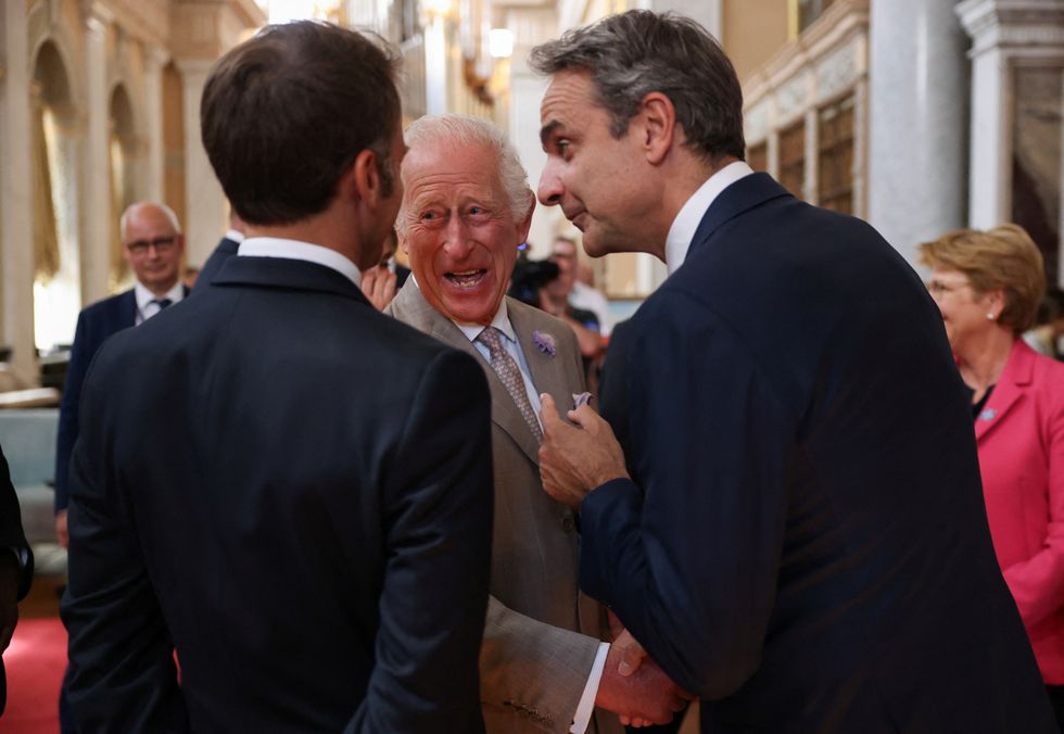 Greek Prime Minister Kyriakos Mitsotakis and President of France Emmanuel Macron