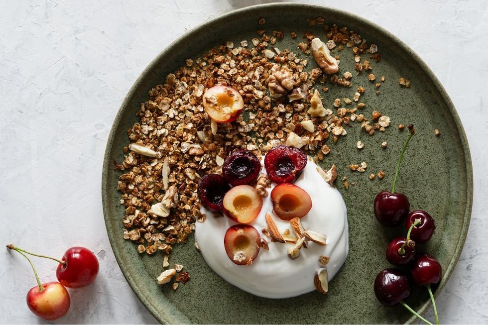 Greek yoghurt breakfast plate