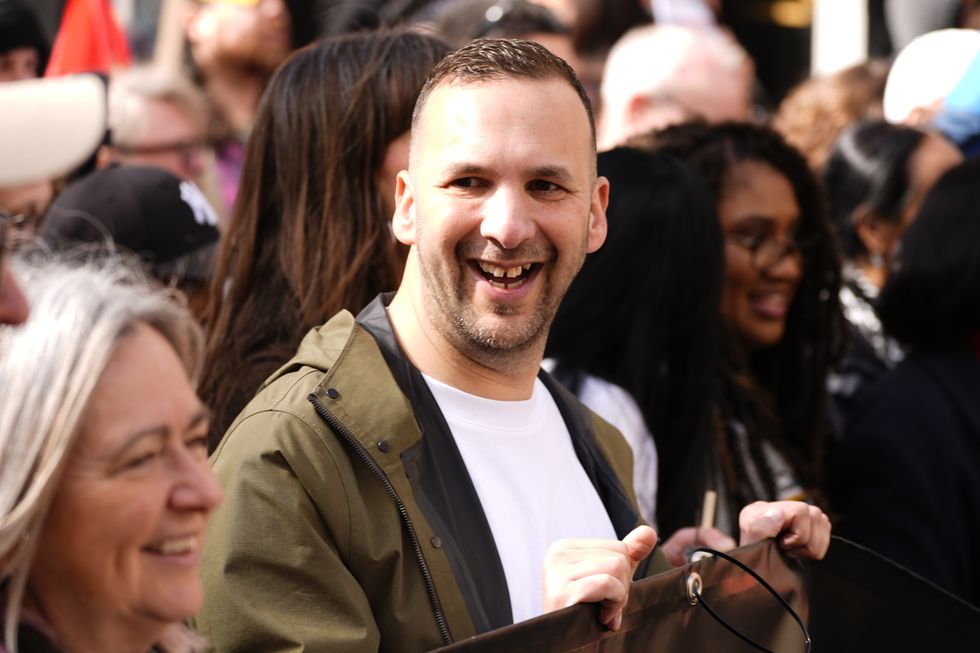 Green Party leader Zack Polanski joins people taking part in a Together Alliance march, through central London, to demonstrate against the far-right