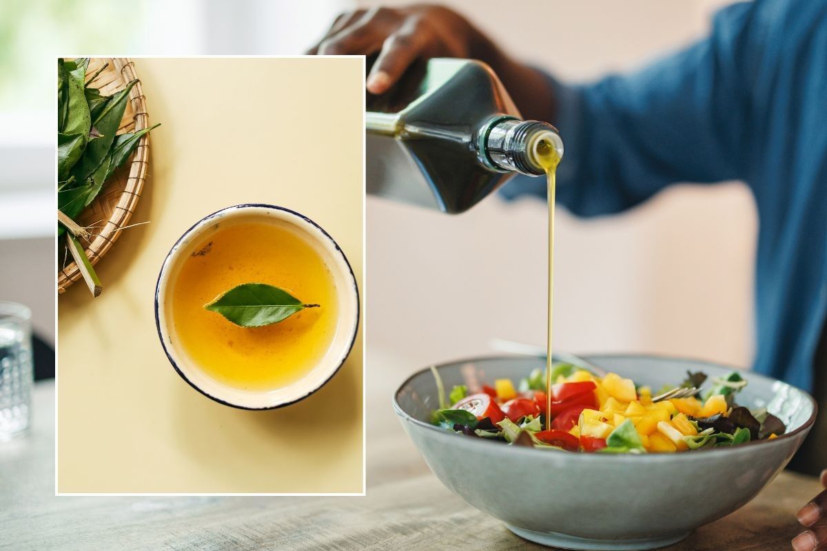 GREEN TEA AND MEDITERREANEAN SALAD