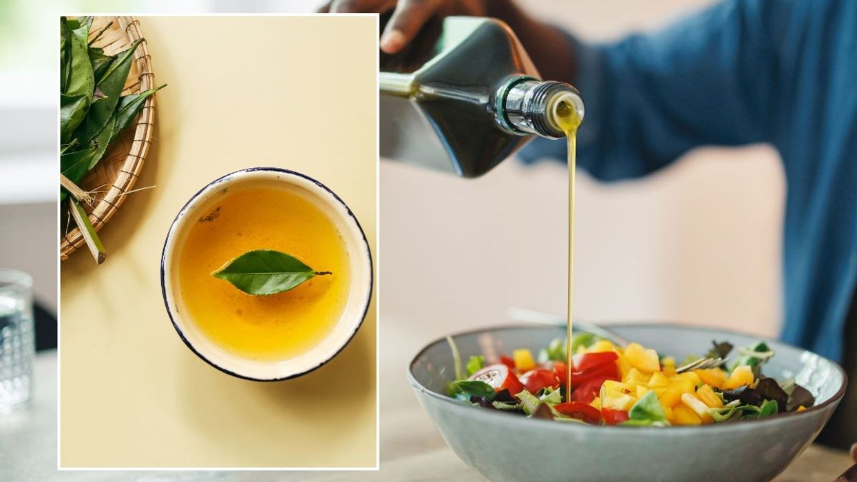 GREEN TEA AND MEDITERREANEAN SALAD