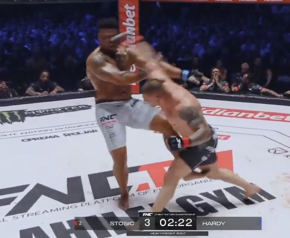 Greg Hardy was brutally knocked out in Serbia by former UFC competitor Darko Stosic