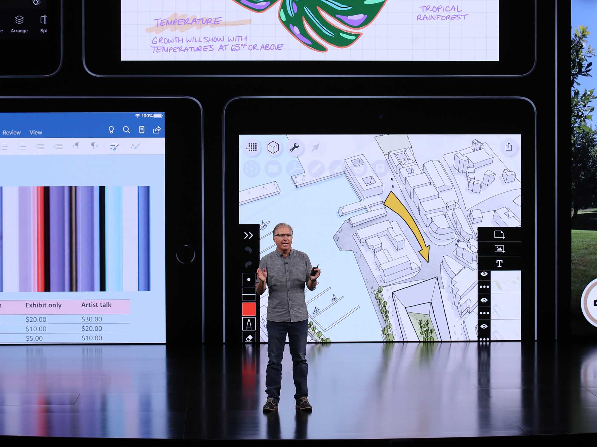 Greg "Joz" Joswiak on stage for an apple keynote event