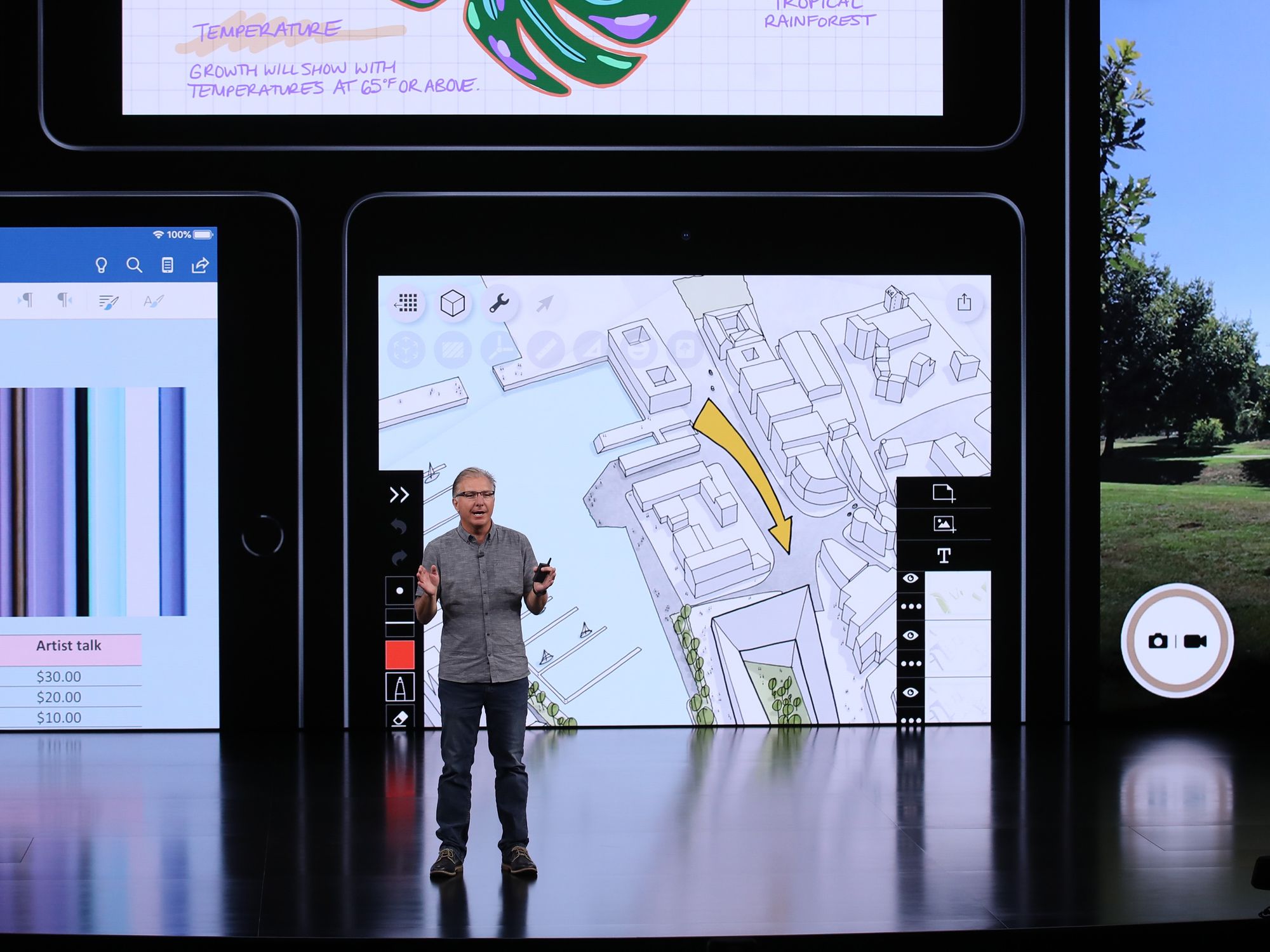 Greg "Joz" Joswiak on stage for an apple keynote event