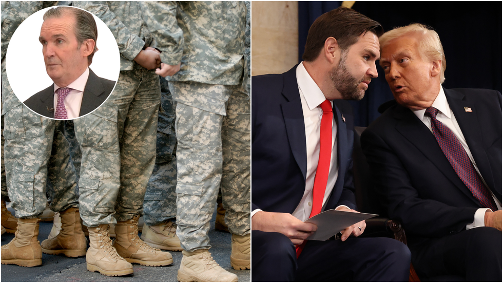 Greg Swenson, US soldiers, JD Vance and Donald Trump