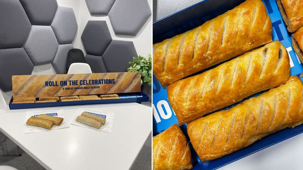 Greggs meat sausage rolls and vegan sausage rolls in behind the scenes pictures