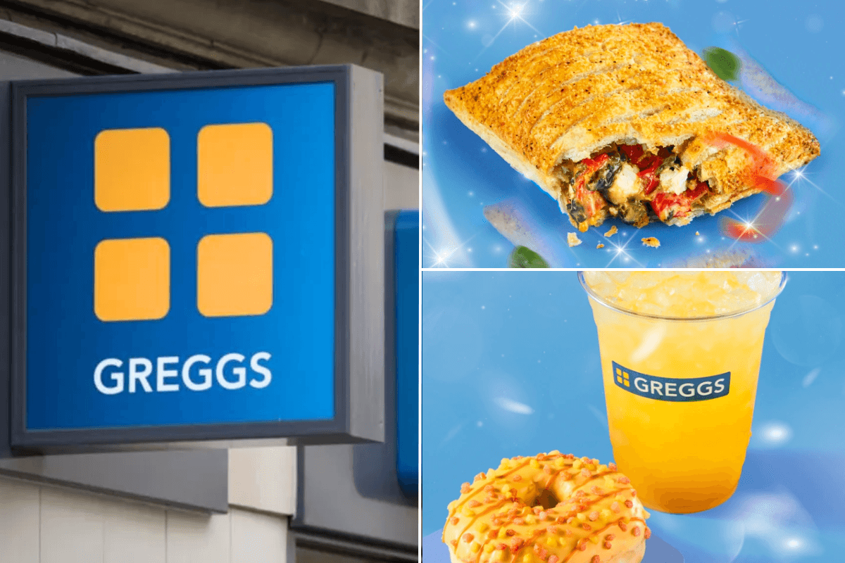 Greggs / Red Pepper, Feta & Spinach Bake / Mango & Passion Fruit Doughnut