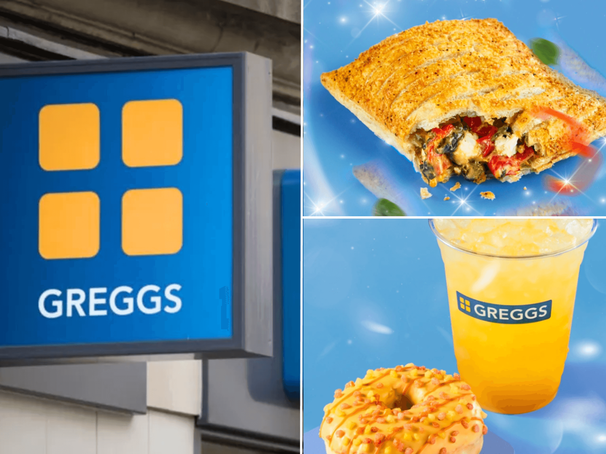 Greggs / Red Pepper, Feta & Spinach Bake / Mango & Passion Fruit Doughnut