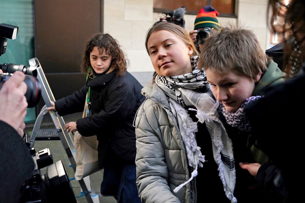Greta Thunberg arrives at Westminster Magistrates' Court, London