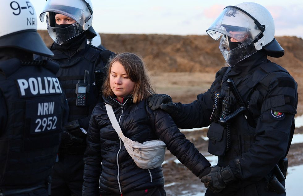Greta Thunberg has been escorted away by police for a second time