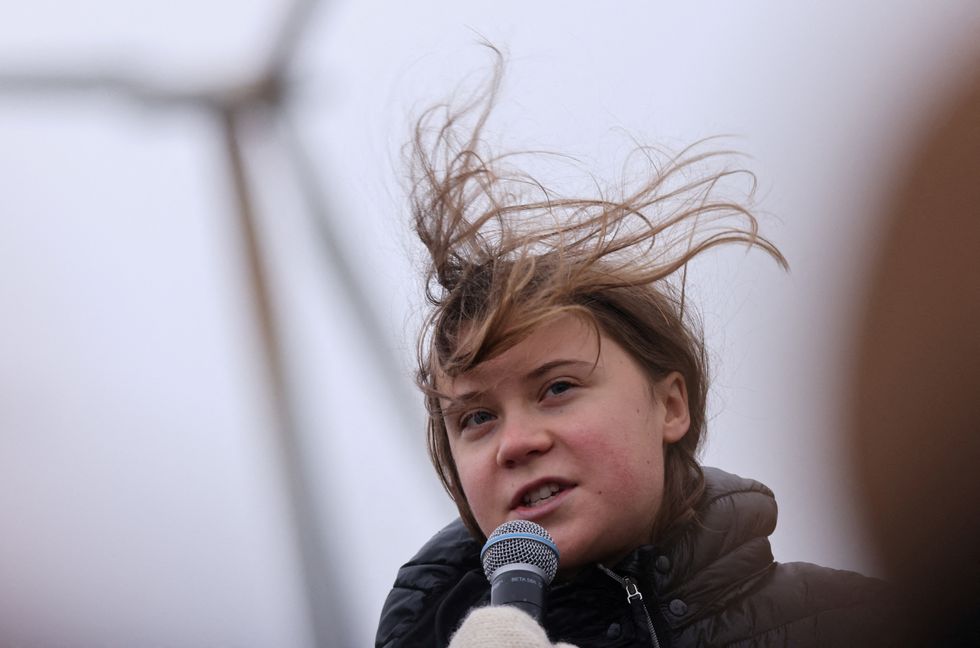 Greta Thunberg joined activists at a demonstration in Germany