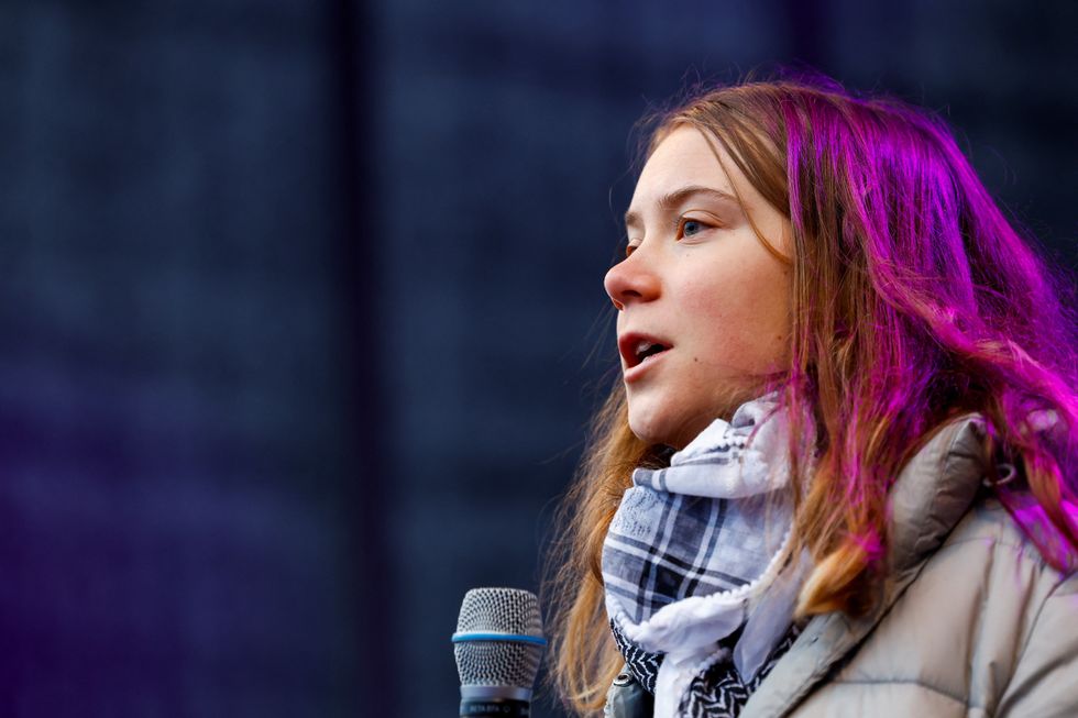 Greta Thunberg speaks at climate protest in Amsterdam