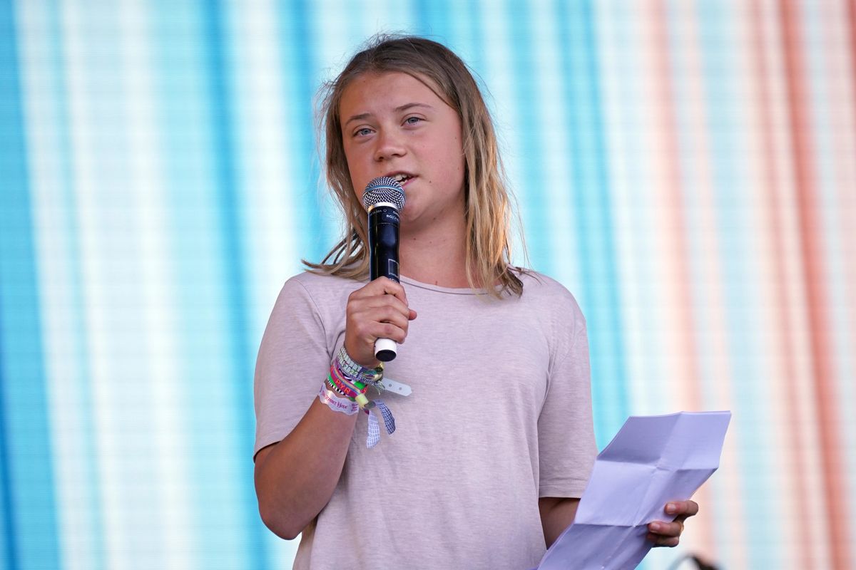 Greta Thunberg speaks at Glastonbury Festival in 2022