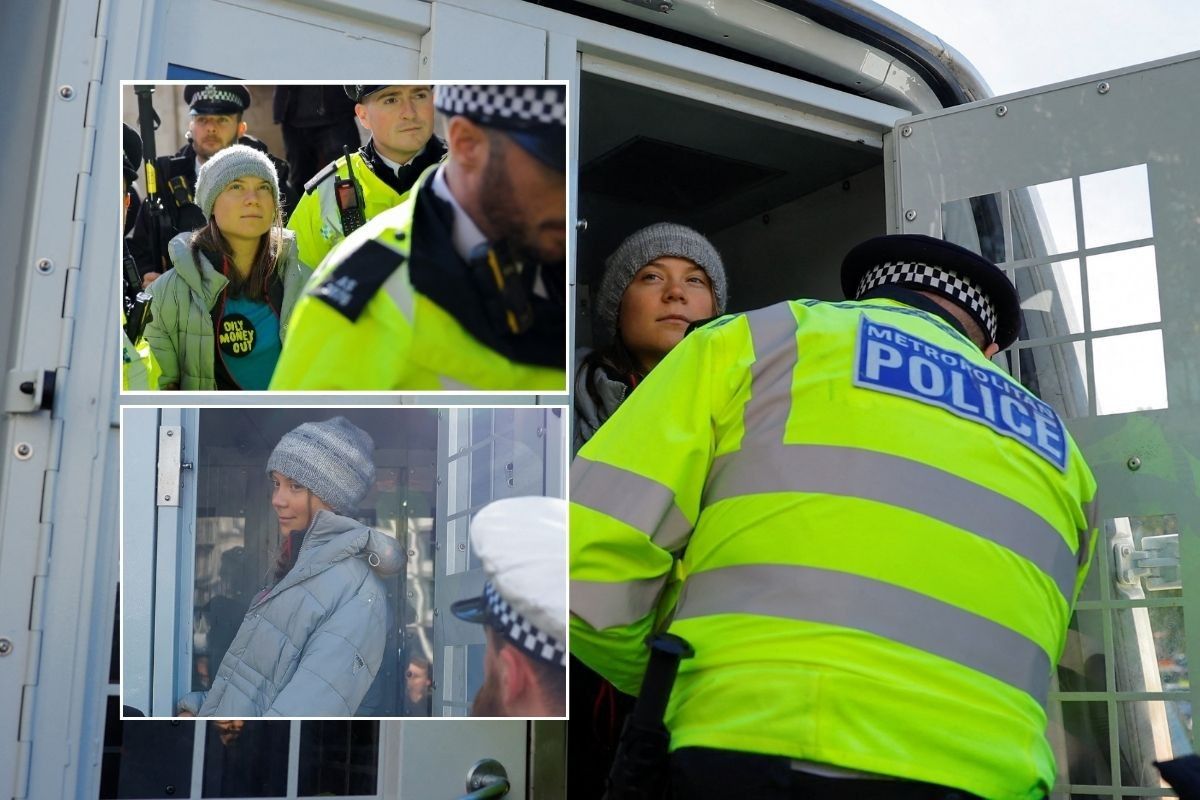 Greta Thunberg was arrested in London this morning