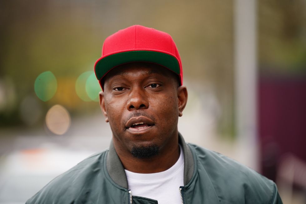 Grime artist Dizzee Rascal, real name Dylan Kwabena Mills, arriving at Croydon Magistrates' Court, south London